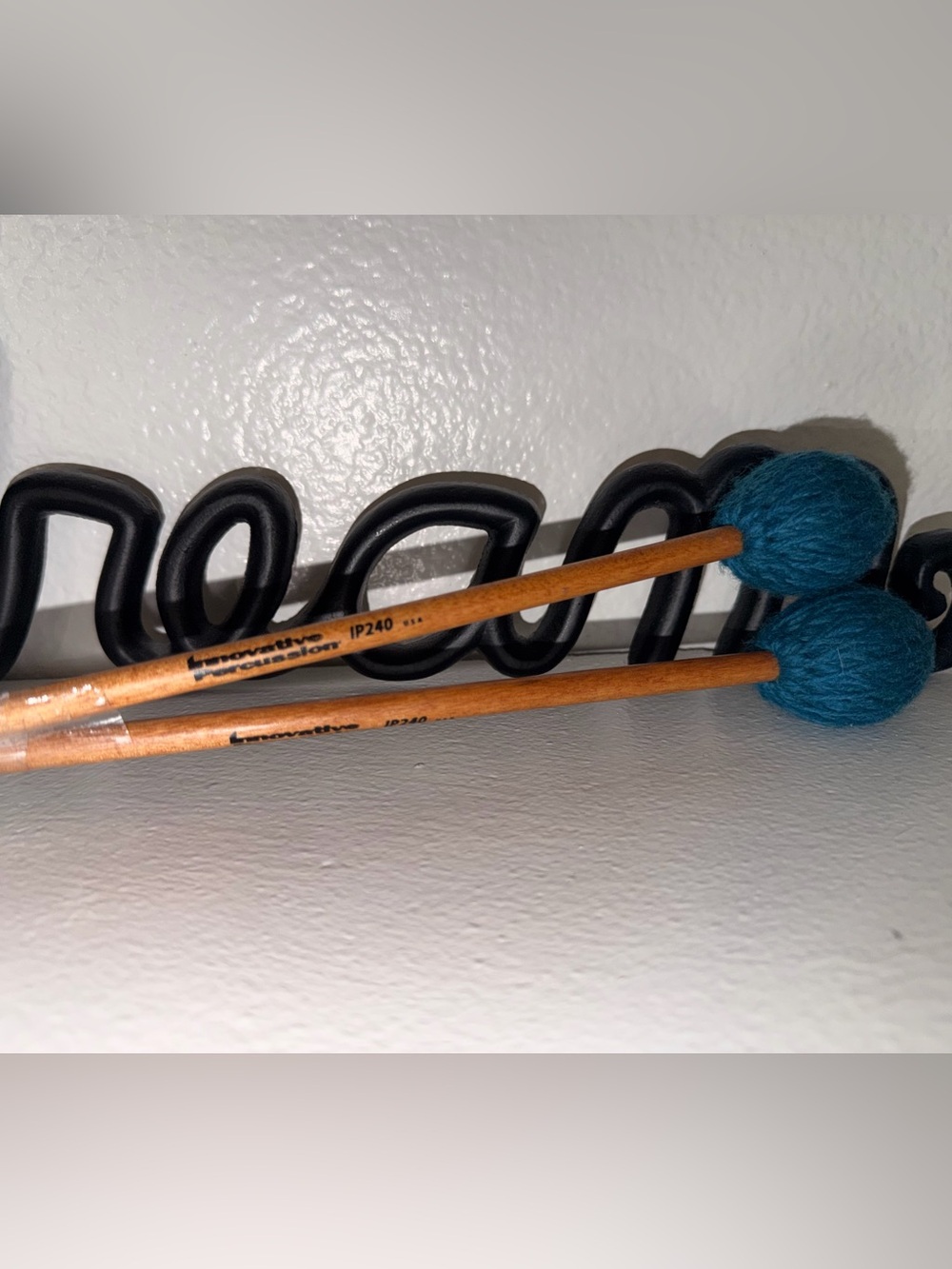 Innovative Percussion IP300 Medium-hard Marimba Mallets - Teal Yarn - Birch